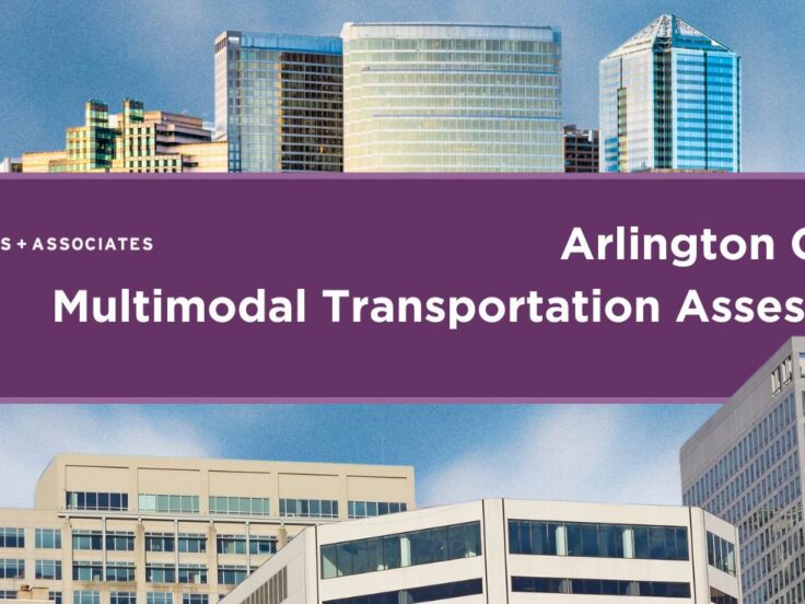 graphic showing Arlington office buildings with multimodal transportation assessments